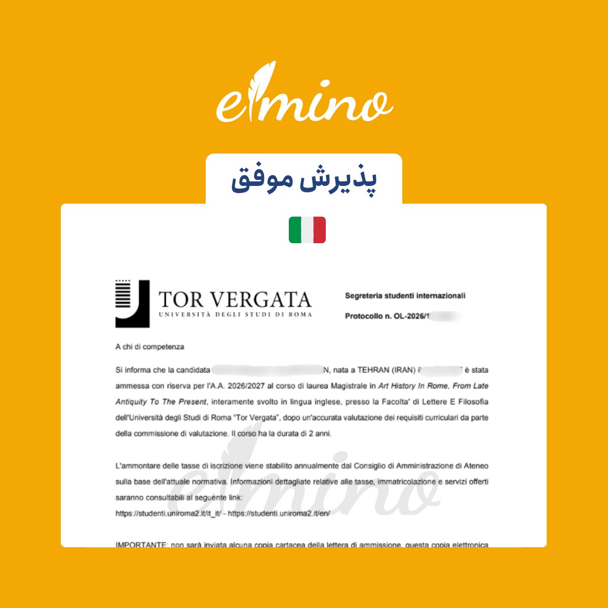 پذیرش موفق از ایتالیا۲۸ ساله | معدل ۱۸.۱۹ | آیلتس ۷کارشناسی طراحی لباسپذیرش از د